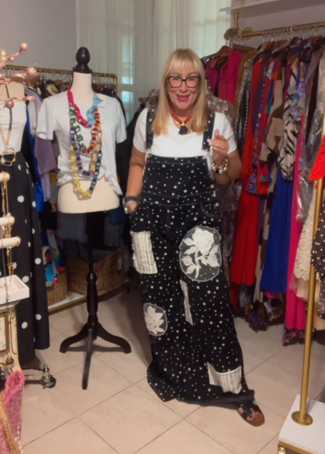 Black Stars Lace AppliquΓ© Jumpsuit