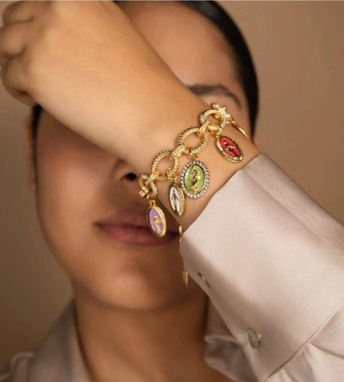 Pulsera de Proteccion con Dijes Católicos --Made in Malaga Spain - High Quality Materials