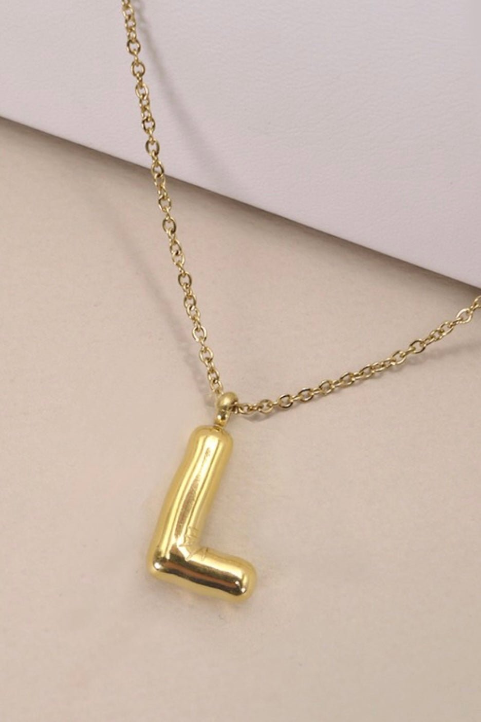 18K STAINLESS STEEL TARNISH FREE INITIAL NECKLACE - Bella Boutique & Bellasbylola.com