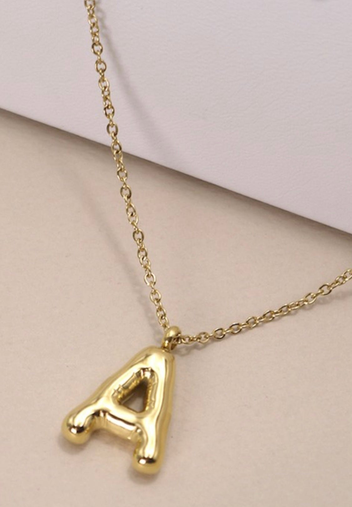 18K Stainless Steel Initial Necklace - Tarnish Free - Bella Boutique & Bellasbylola.com