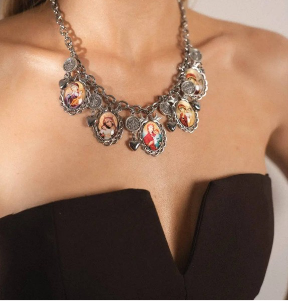 Collar Religioso de Virgen María - Hecho en Málaga, España - JOYERIA CATOLICA DE ESPAÑA