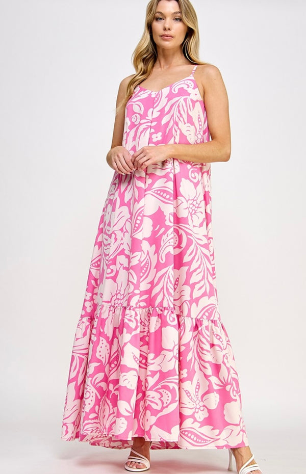 White & Pink Maxi Dress - New ✨✨ - Bella Boutique & Bellasbylola.com