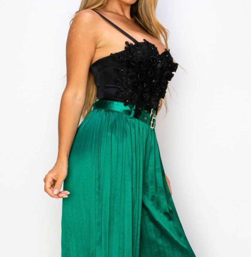 3D Black Flower Elegant Bustier - Bella Boutique & Bellasbylola.com