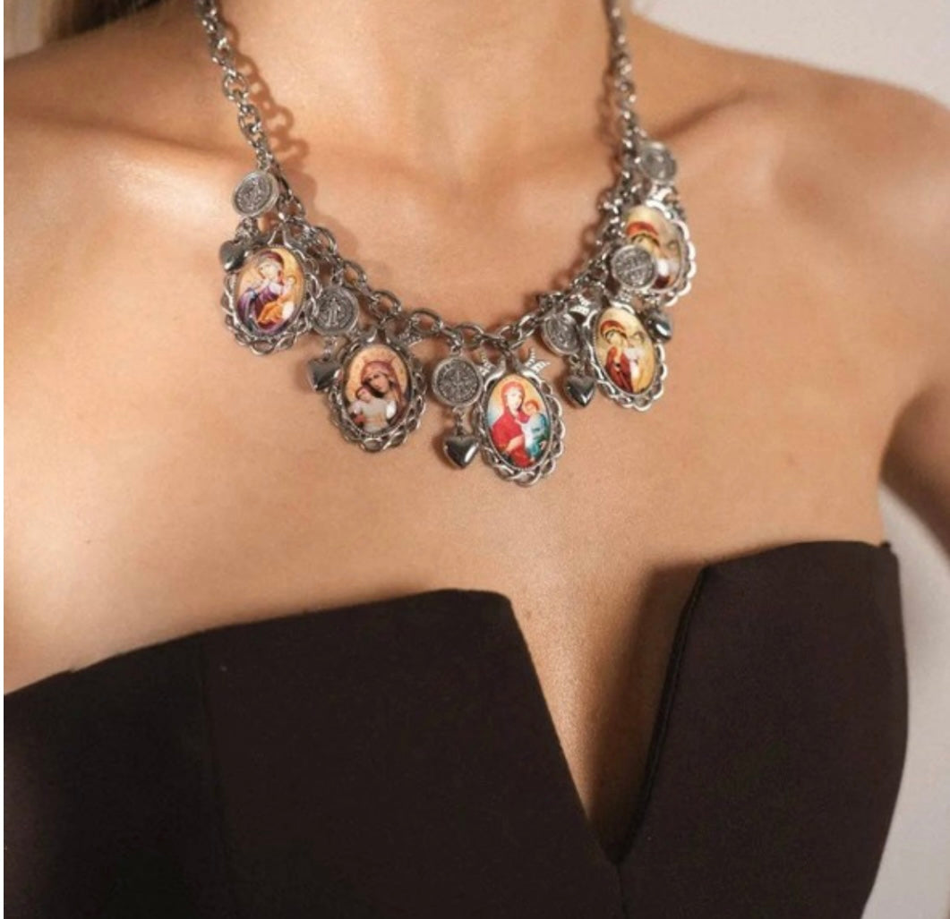Collar Religioso de Virgen María - Hecho en Málaga, España - JOYERIA CATOLICA DE ESPAÑA