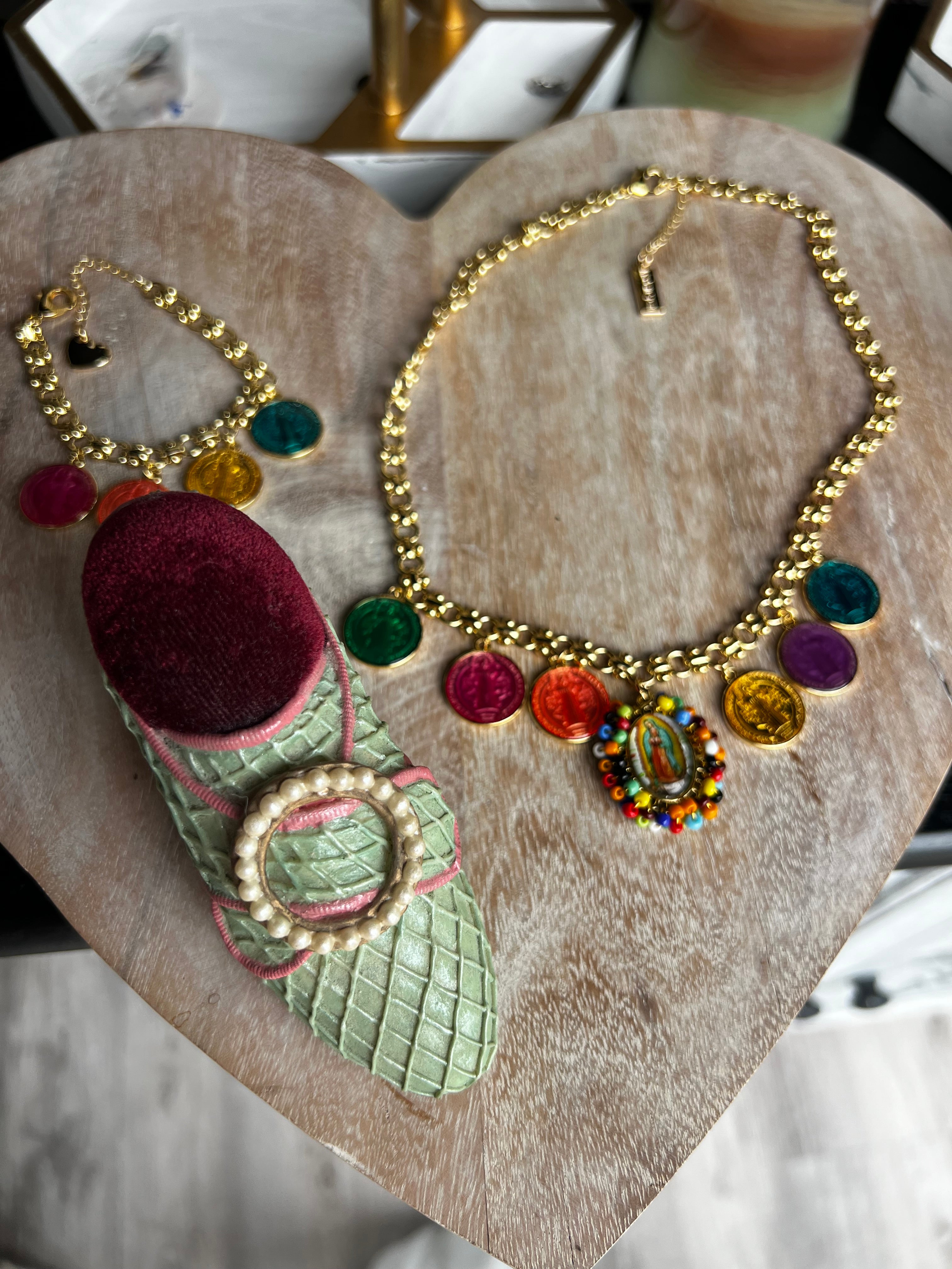 Collar Nuestra Señora de Guadalupe & Pulsera- -Made in Malaga Spain - High Quality Materials