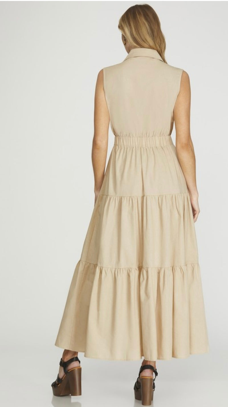 Button Down Tiered Dress - Bella Boutique & Bellasbylola.com