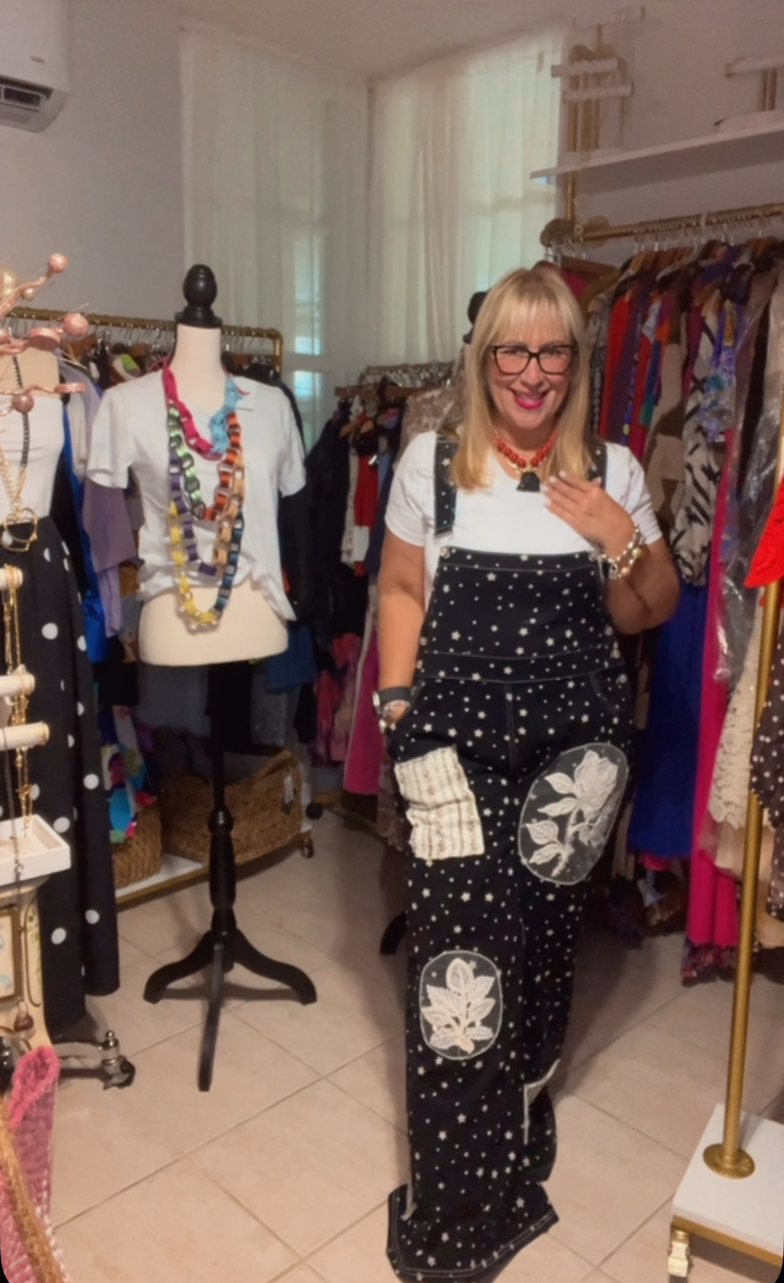 Black Stars Lace AppliquΓ© Jumpsuit