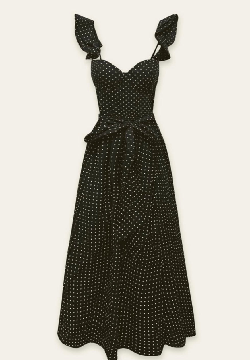 Black Polka Dots Corset Dress-Premium Clothing π