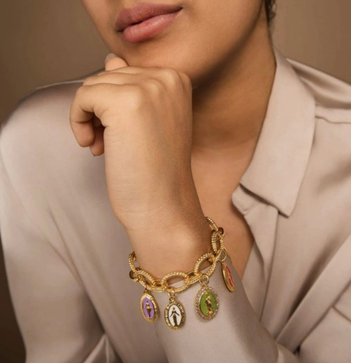 Pulsera de Proteccion con Dijes Católicos --Made in Malaga Spain - High Quality Materials