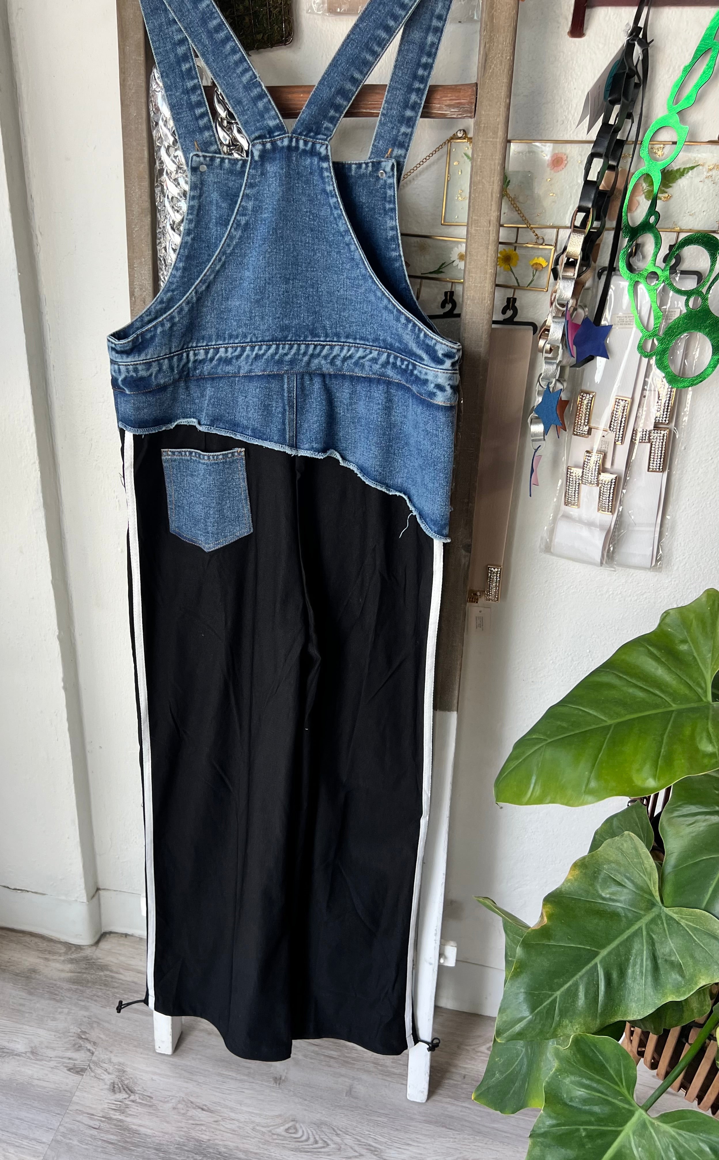 Like Adidas Denim Blue & Black Jumpsuit- New ✨✨ - Bella Boutique & Bellasbylola.com