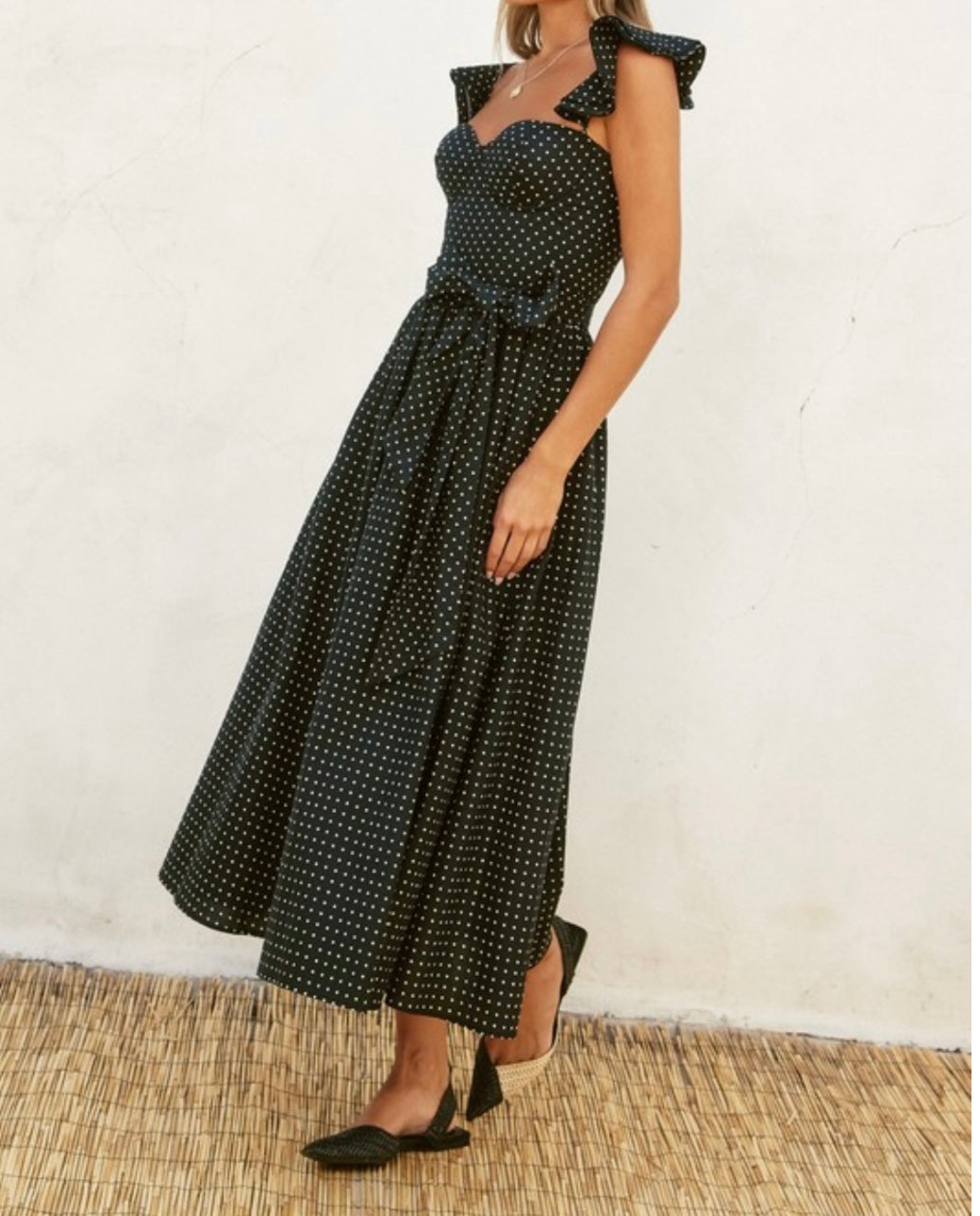 Black Polka Dots Corset Dress-Premium Clothing π