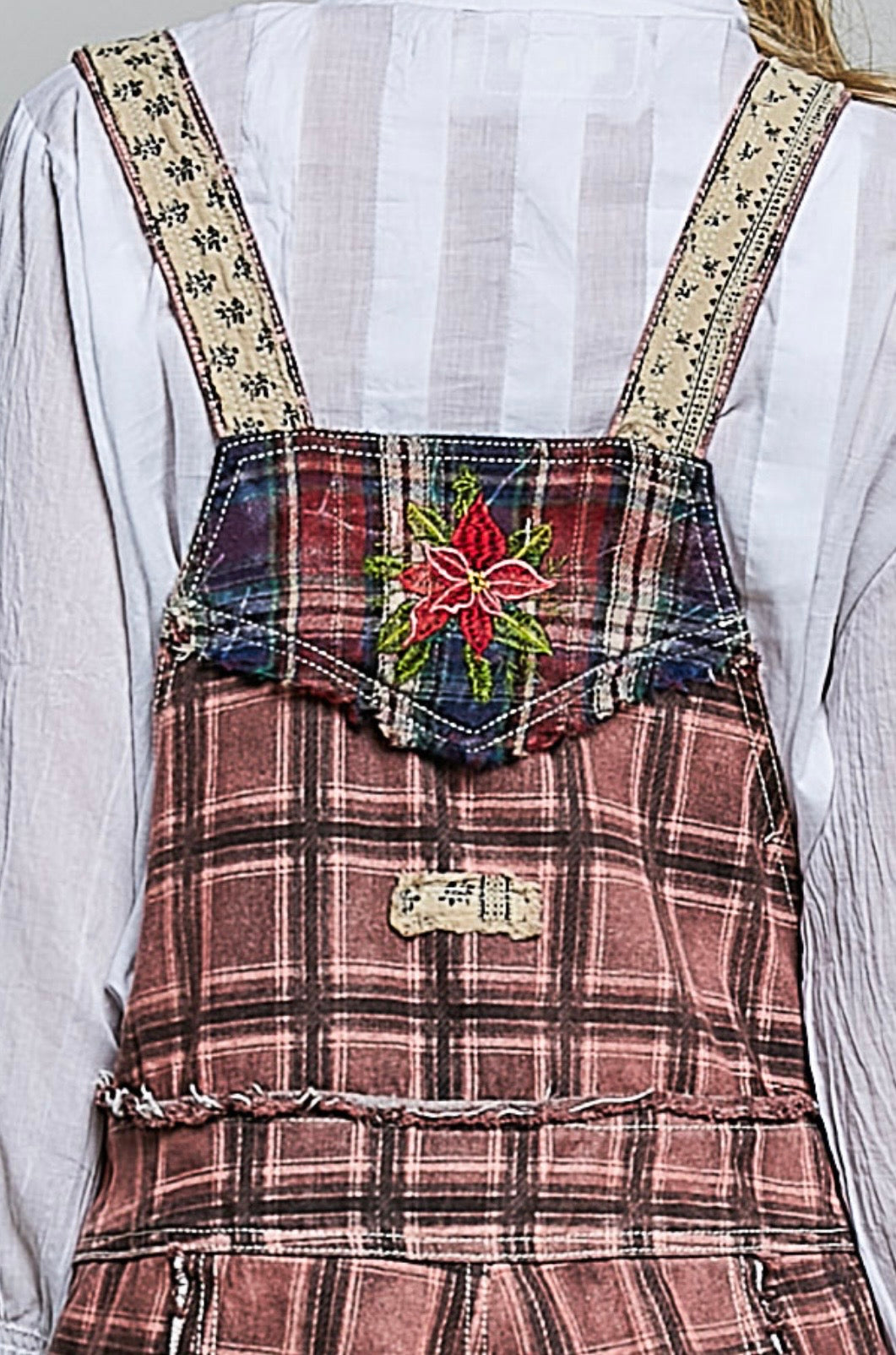 Burgundy Plaid Jumpsuit -IVU INCLUIDO