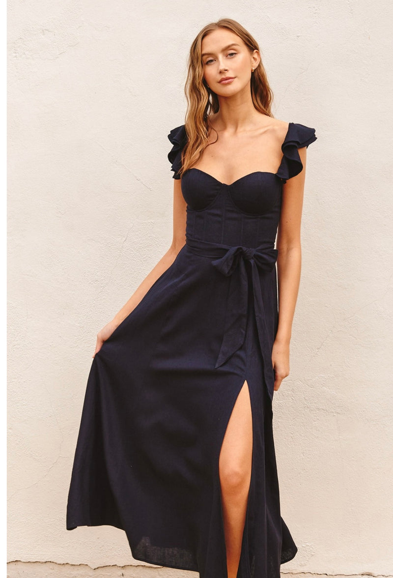 Navy Corset Dress - Bella Boutique & Bellasbylola.com