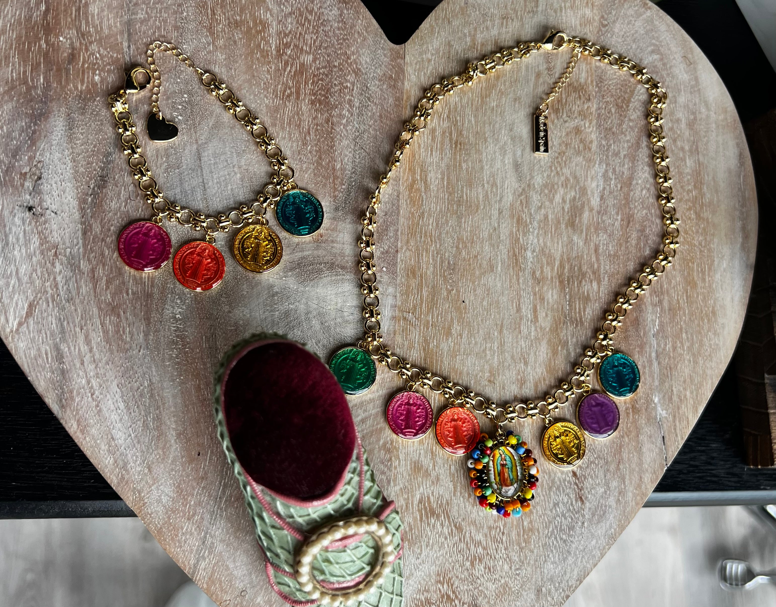 Collar Nuestra Señora de Guadalupe & Pulsera- -Made in Malaga Spain - High Quality Materials
