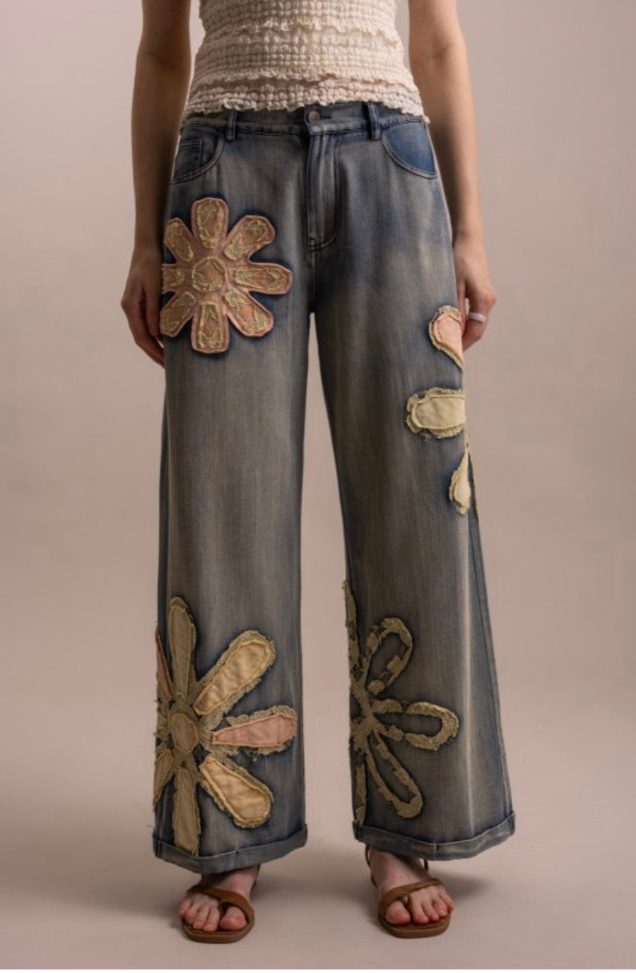 Patchwork denim pants - PREORDER