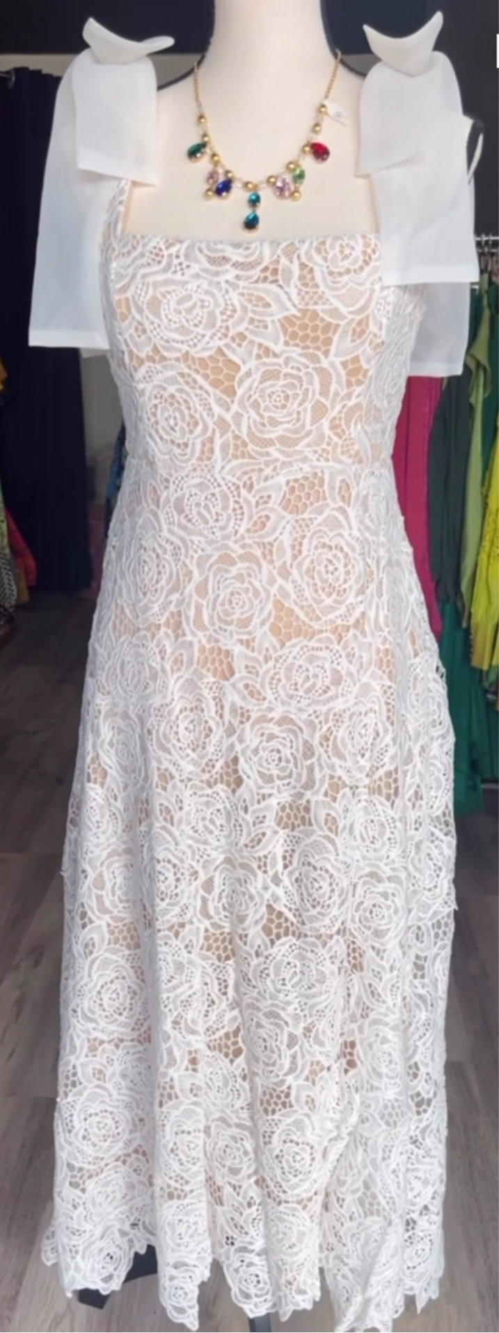 White Lace Midi Dress - New ✨