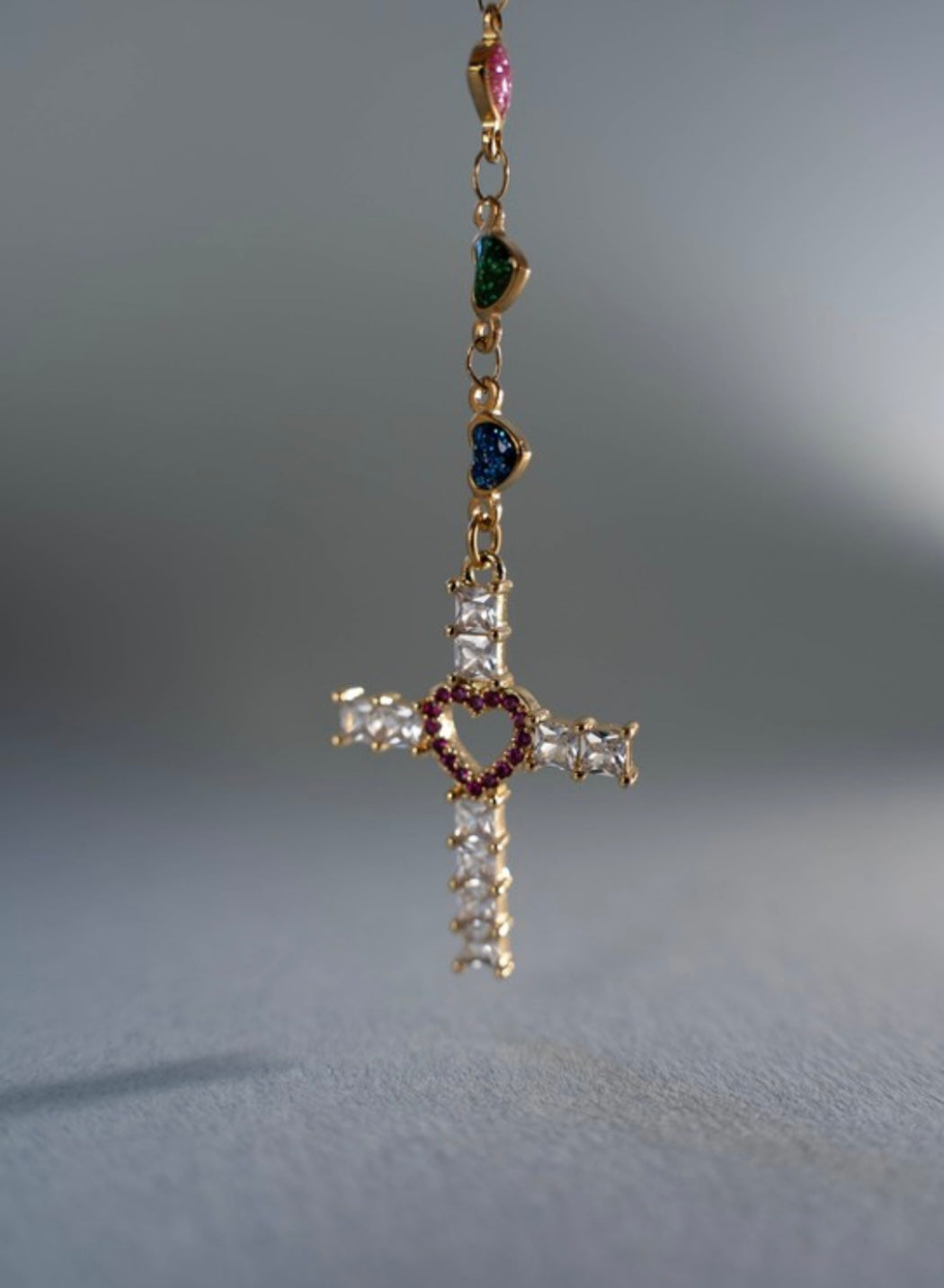 Necklace with Rhinestone Cross- Hecho en Málaga, España