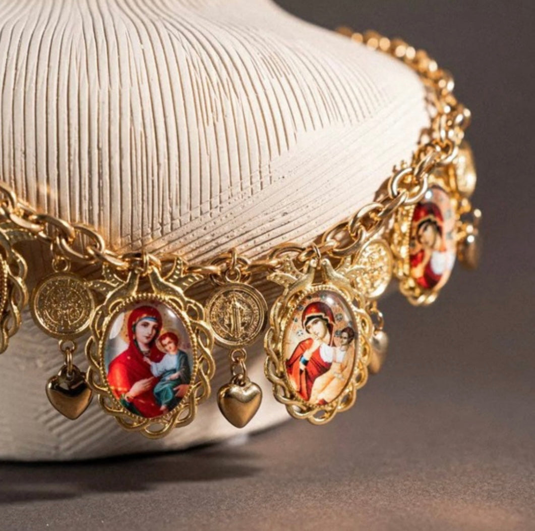 Collar Religioso de Virgen María - Hecho en Málaga, España - JOYERIA CATOLICA DE ESPAÑA