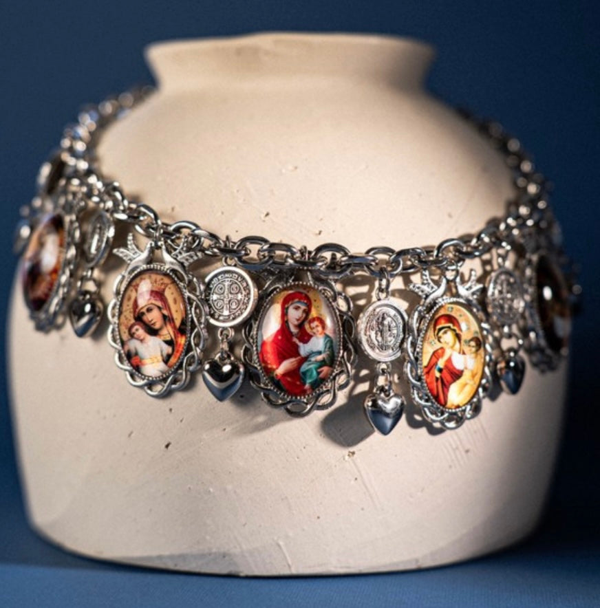 Collar Religioso de Virgen María - Hecho en Málaga, España - JOYERIA CATOLICA DE ESPAÑA