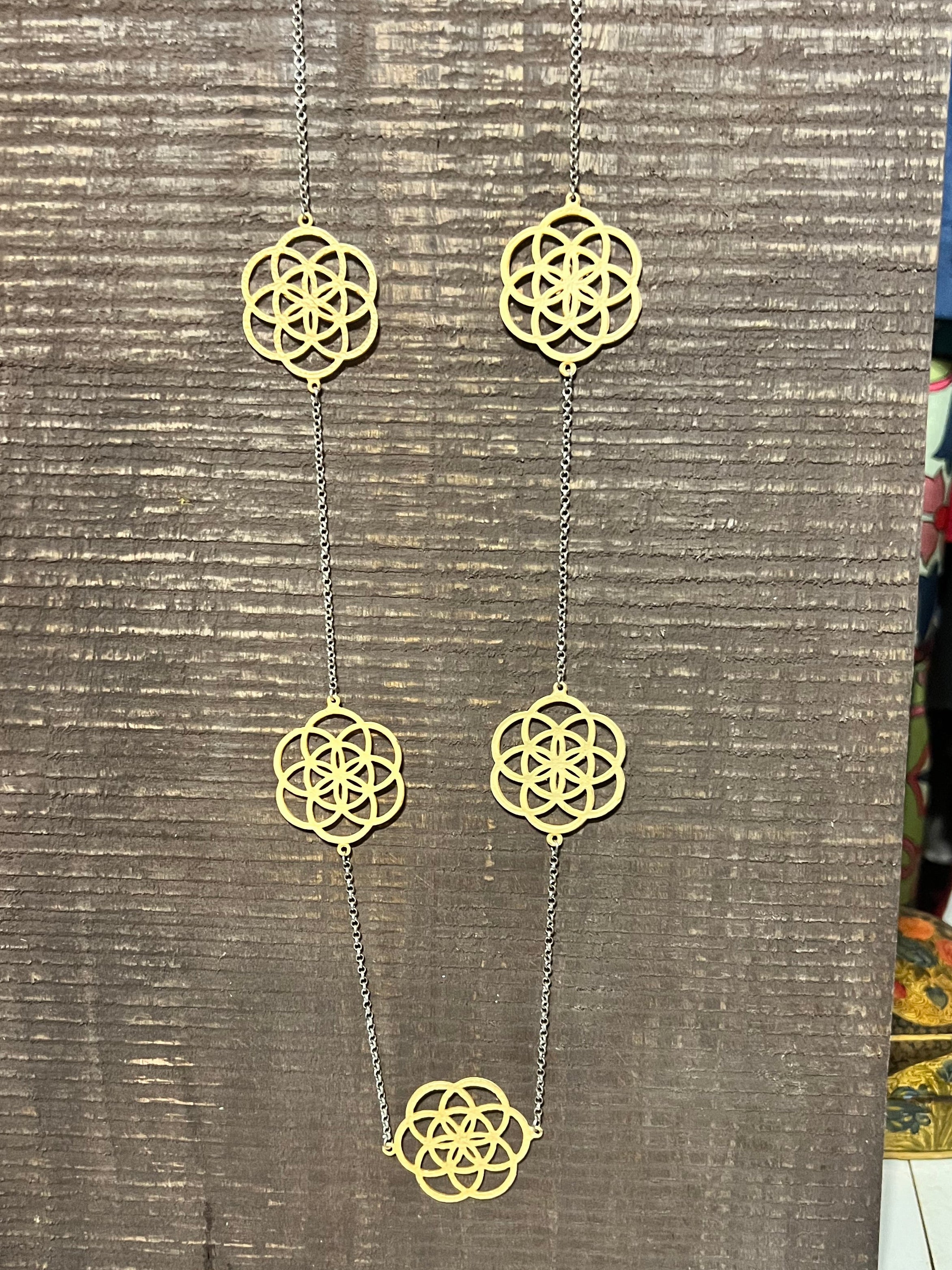 Sacred Geometry Long Necklace – Flower of Life