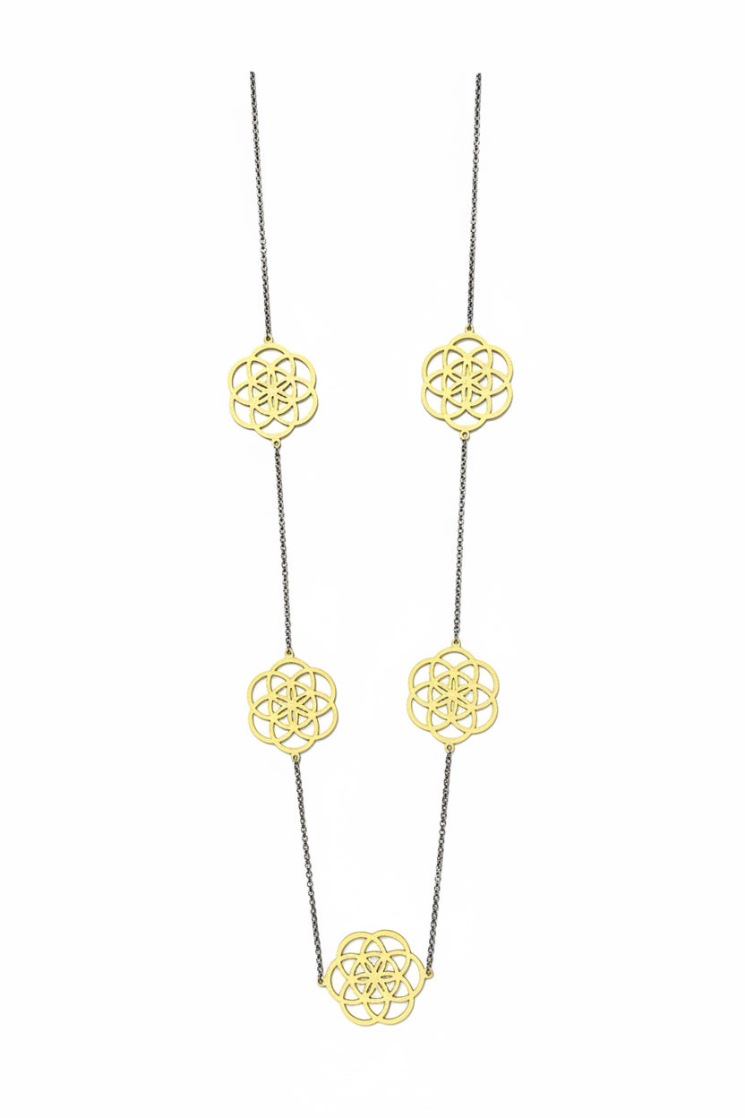 Sacred Geometry Long Necklace – Flower of Life