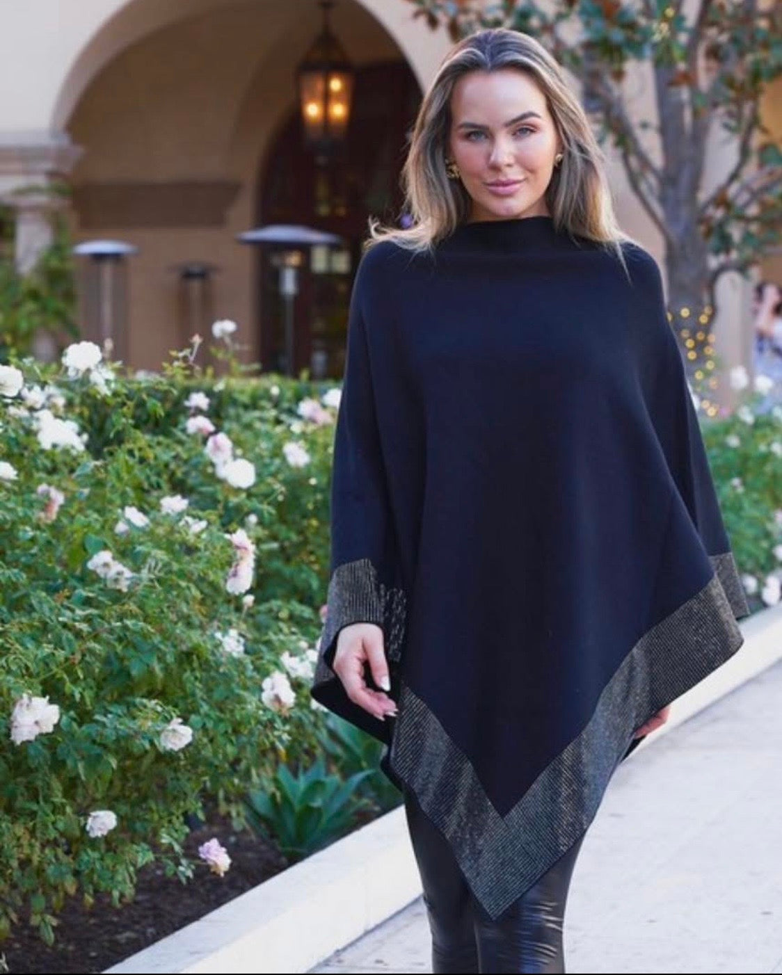 One Size Rhinestone Poncho