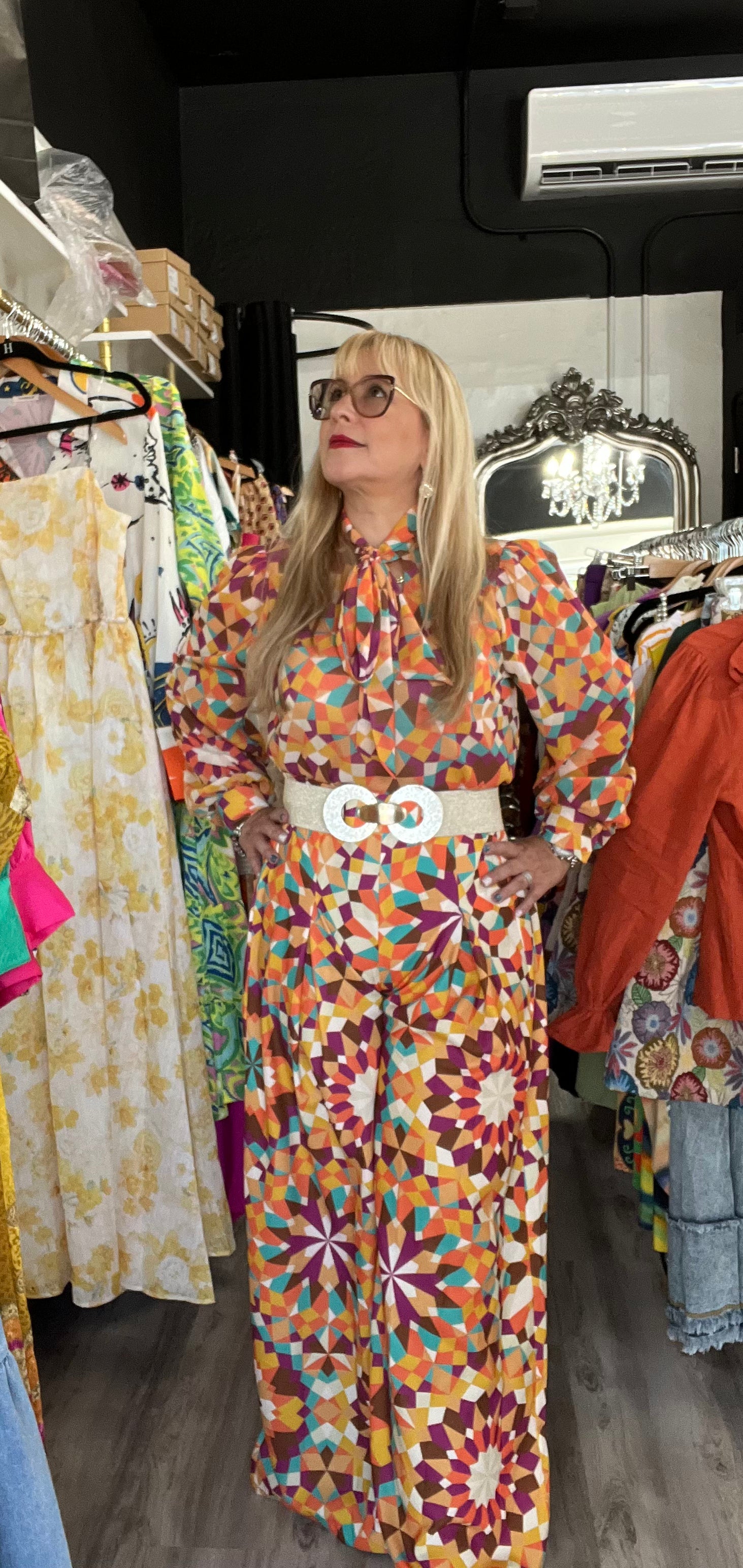 Luxury Berry Teal Rust Palazzo Pants - Elastic Waist, Wide Leg -100% Polyester - Sophisticated Style - Bellasbylola.com