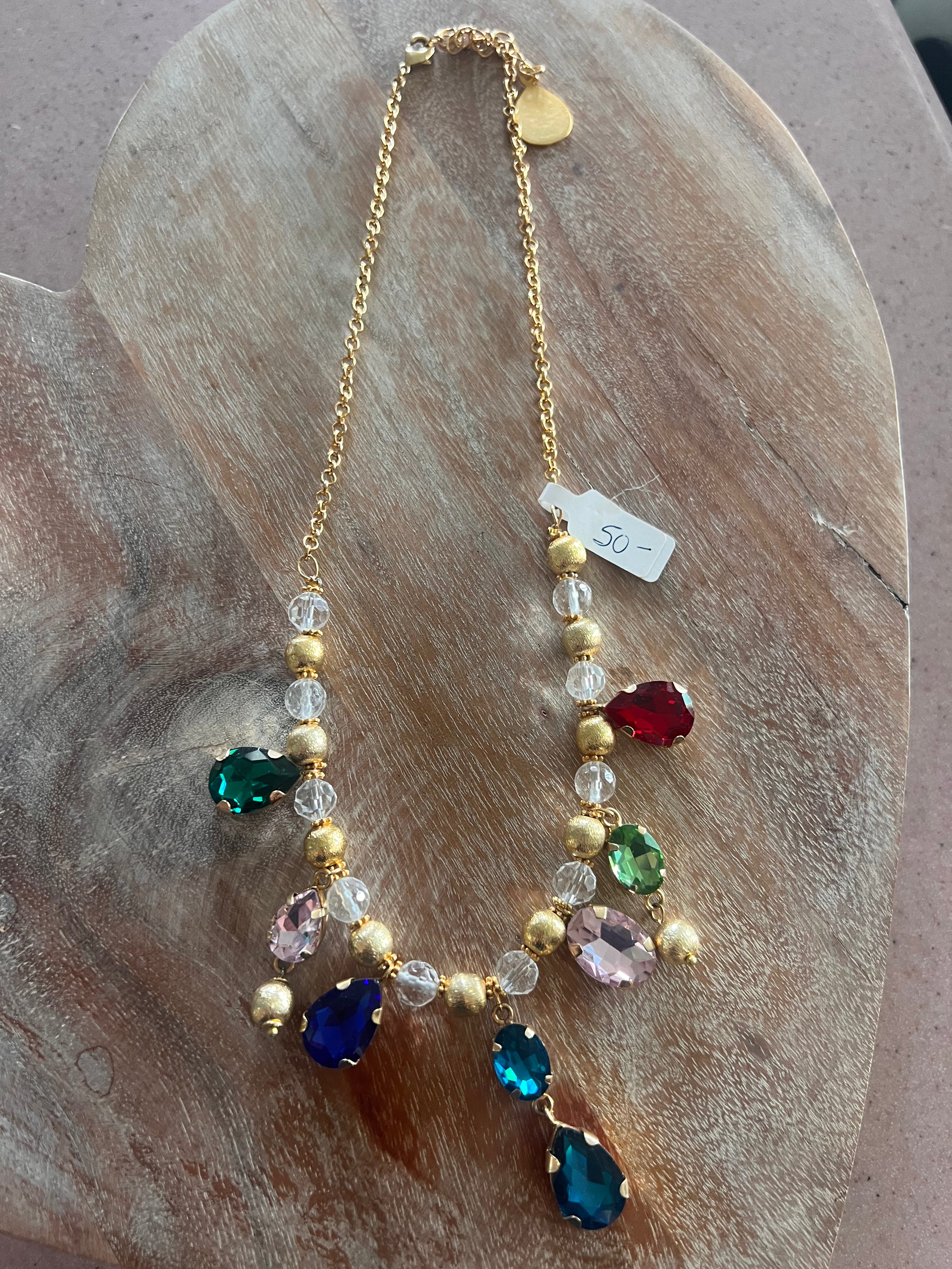 Crystal Necklace with Rhinestone Gems - From Turkia
