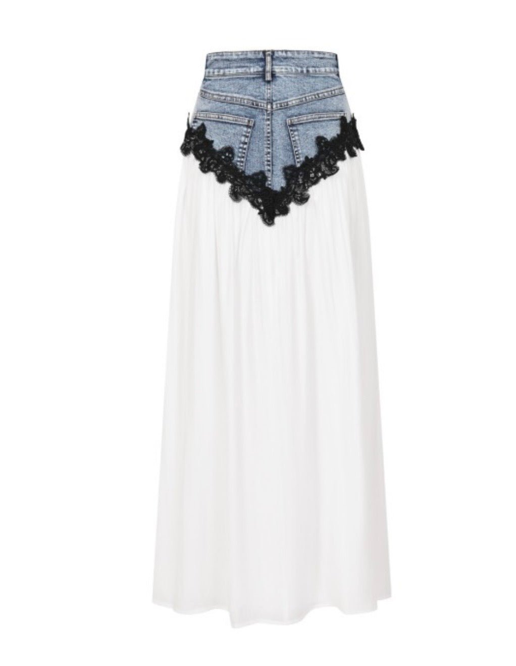 Amelie Denim Contrast Maxi Skirt - True to size - Bella Boutique & Bellasbylola.com