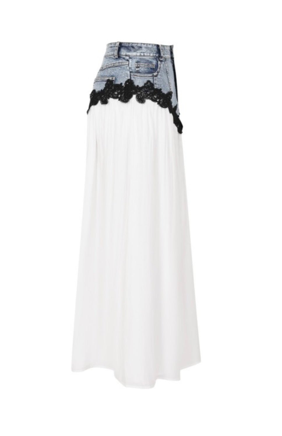 Amelie Denim Contrast Maxi Skirt - True to size - Bella Boutique & Bellasbylola.com