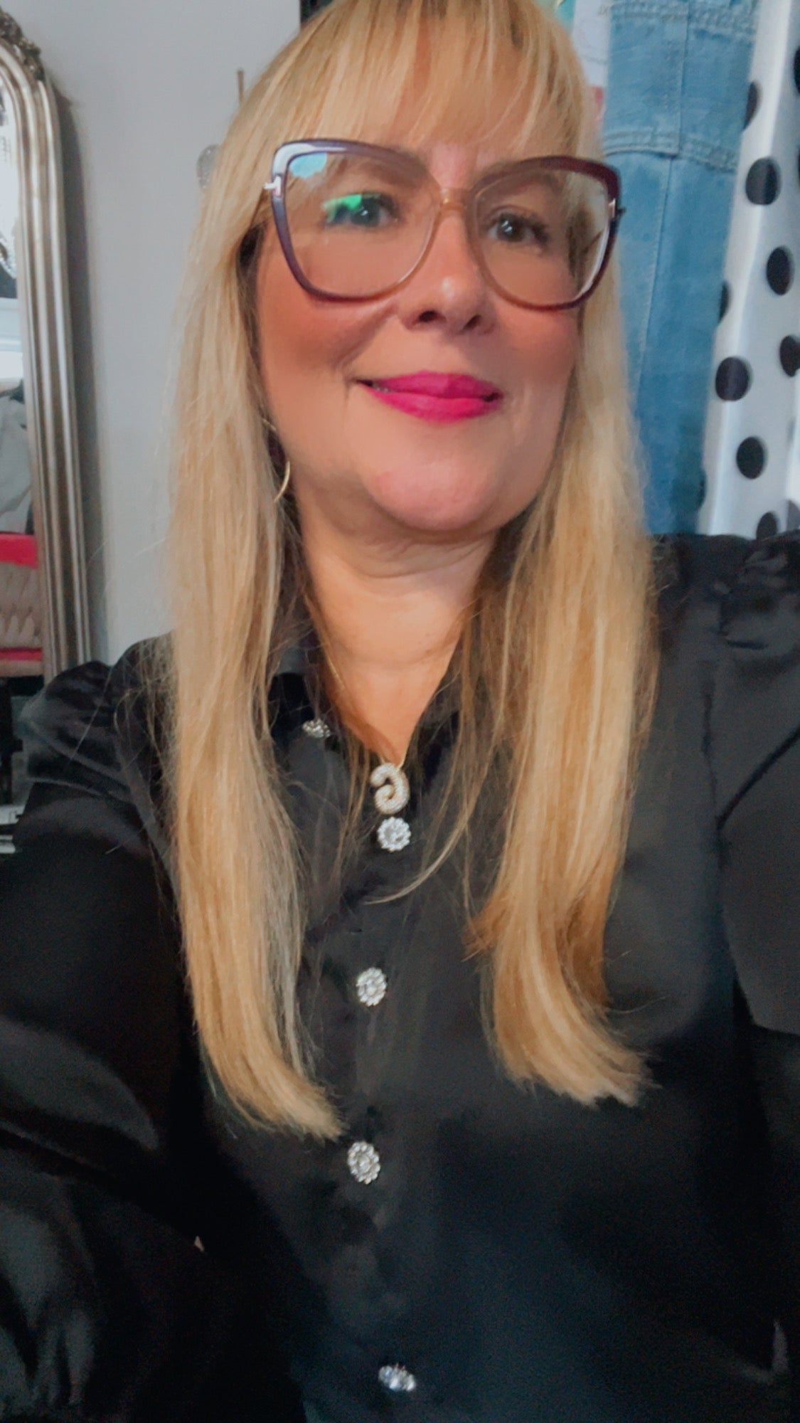 Angeline Black Satin Blouse - Bella Boutique & Bellasbylola.com