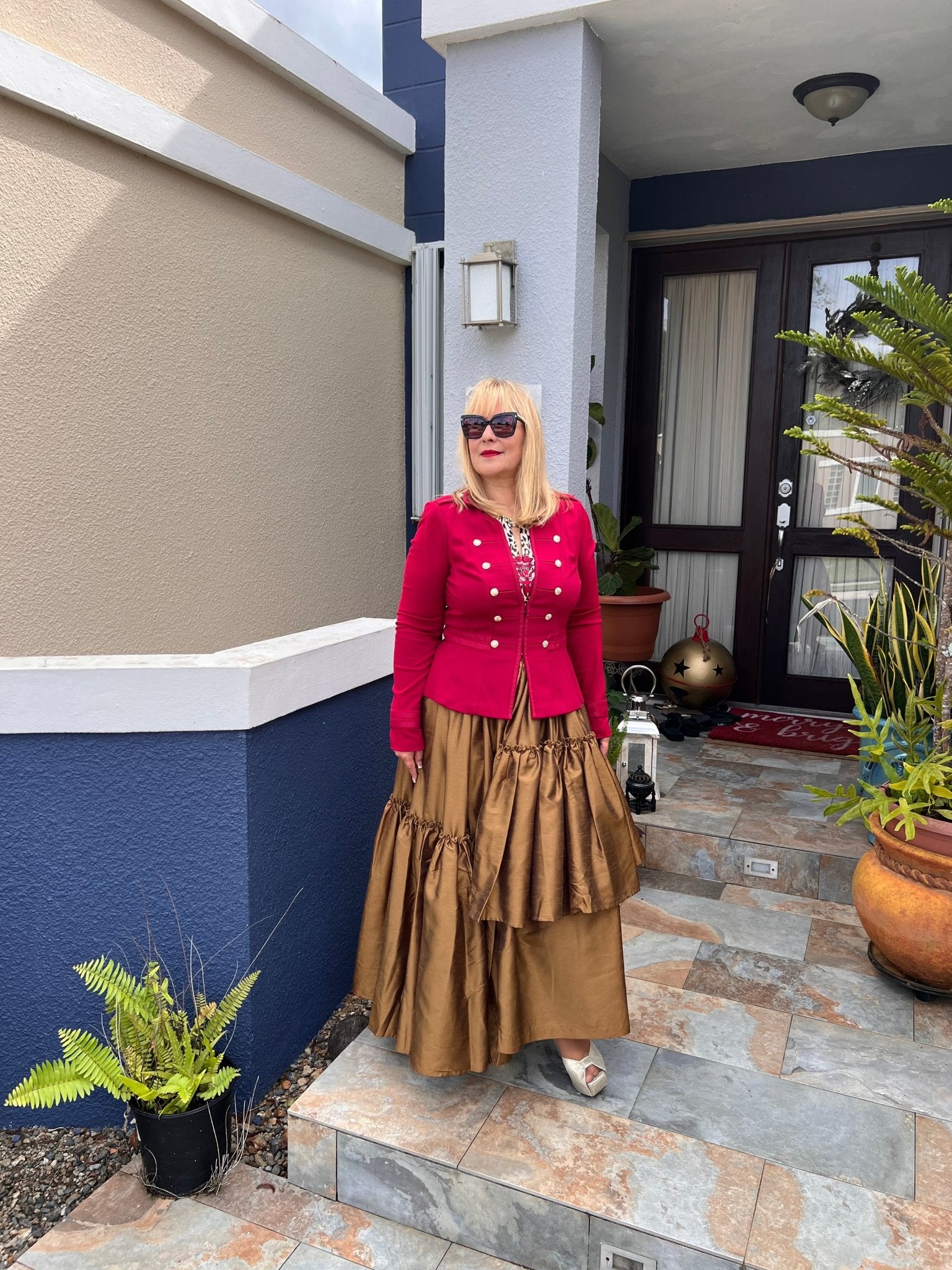 Asymmetrical Tiered Ruffled High - Waisted Maxi Skirt - Tax Included - Bella Boutique & Bellasbylola.com