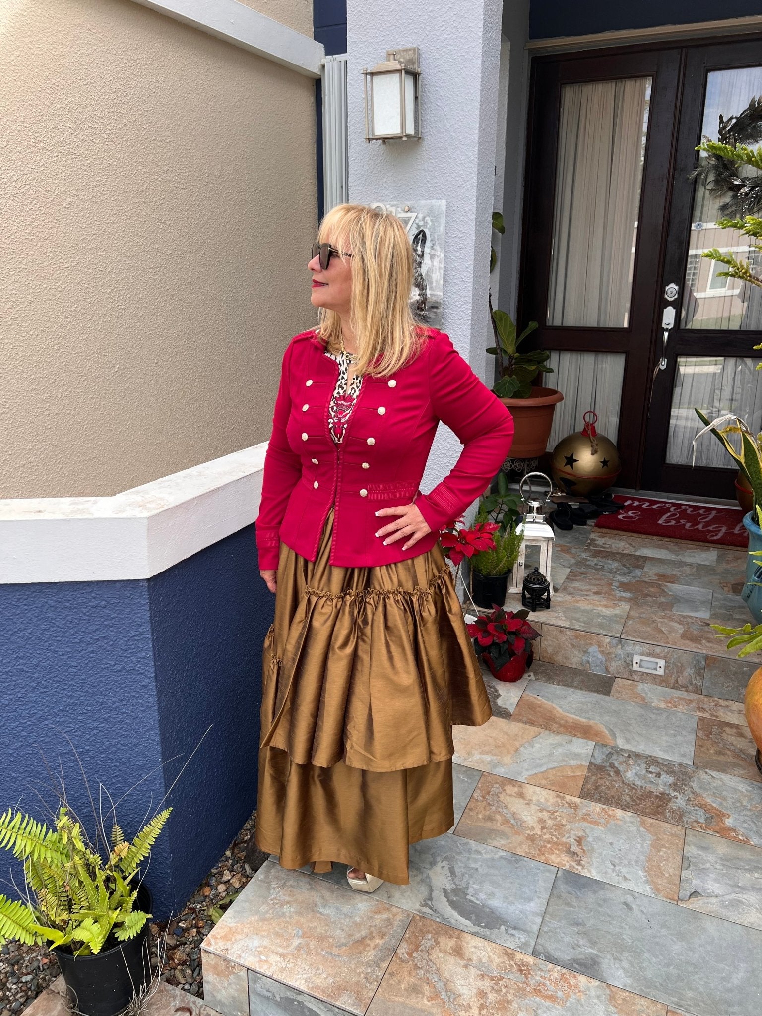 Asymmetrical Tiered Ruffled High - Waisted Maxi Skirt - Tax Included - Bella Boutique & Bellasbylola.com