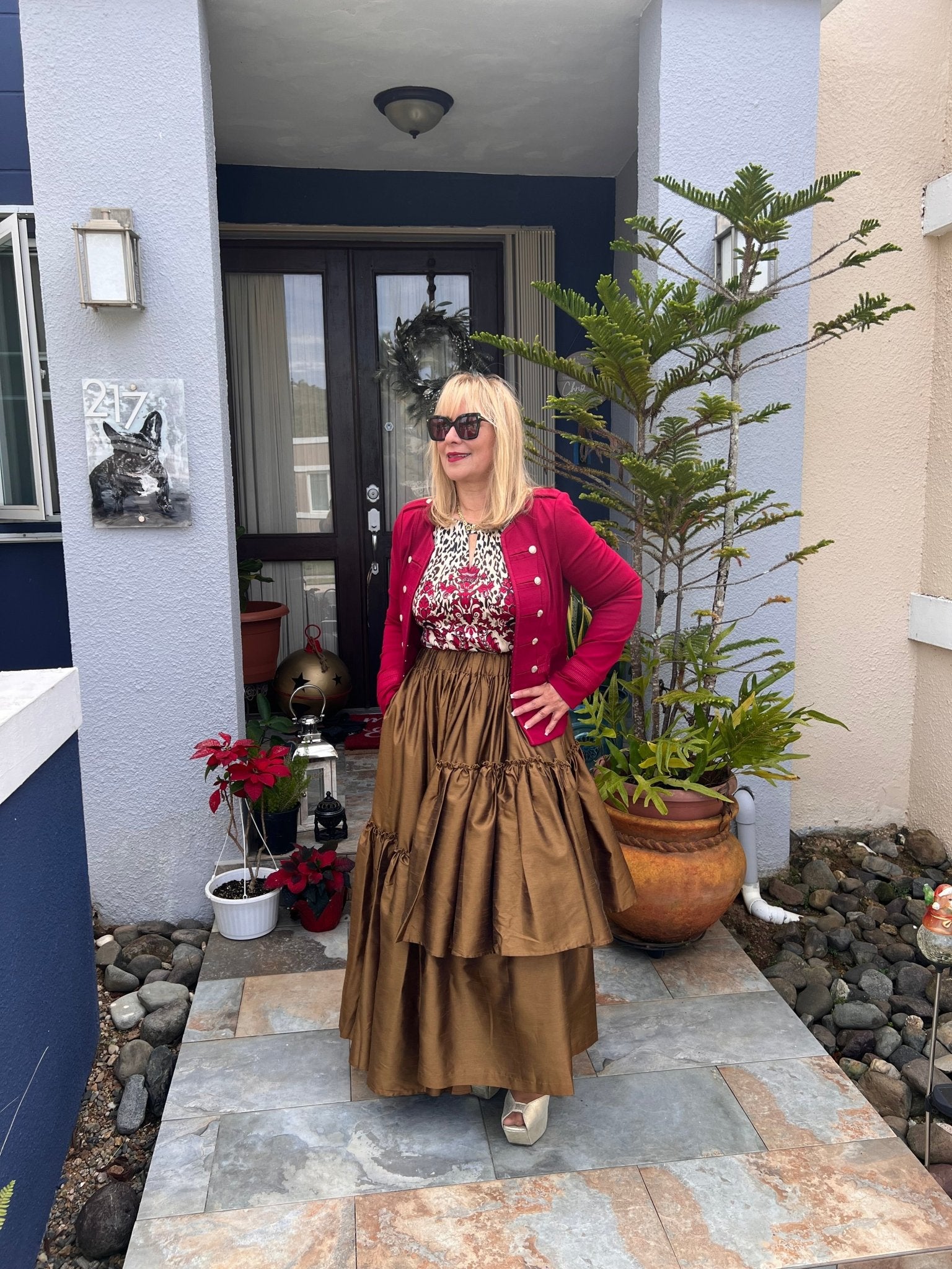 Asymmetrical Tiered Ruffled High - Waisted Maxi Skirt - Tax Included - Bella Boutique & Bellasbylola.com