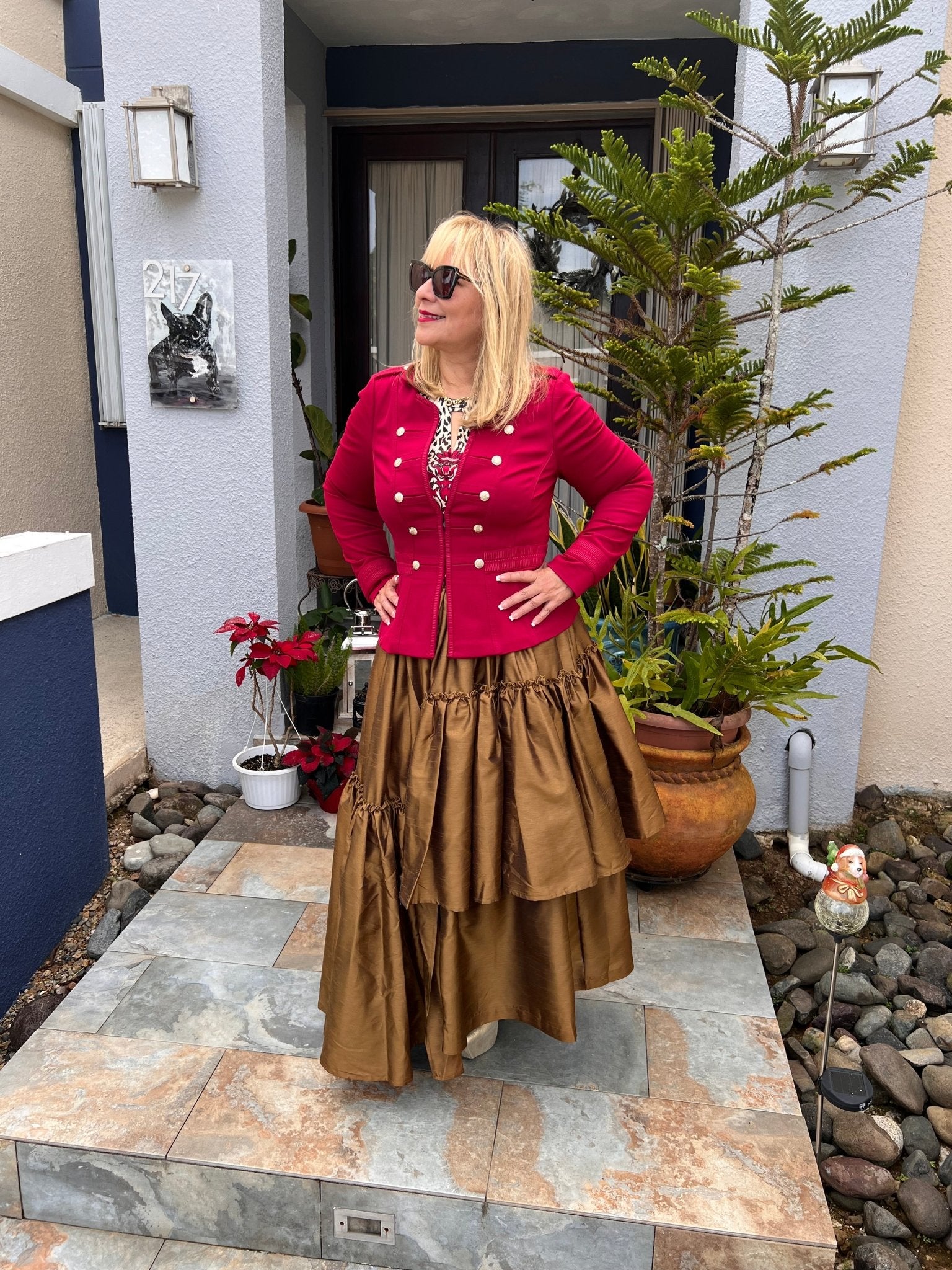 Asymmetrical Tiered Ruffled High - Waisted Maxi Skirt - Tax Included - Bella Boutique & Bellasbylola.com