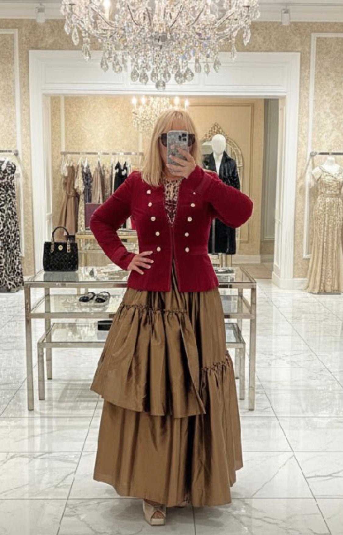 Asymmetrical Tiered Ruffled High - Waisted Premium Maxi Skirt - IVU INCLUIDO EN PRECIO 🌺 - Bella Boutique & Bellasbylola.com