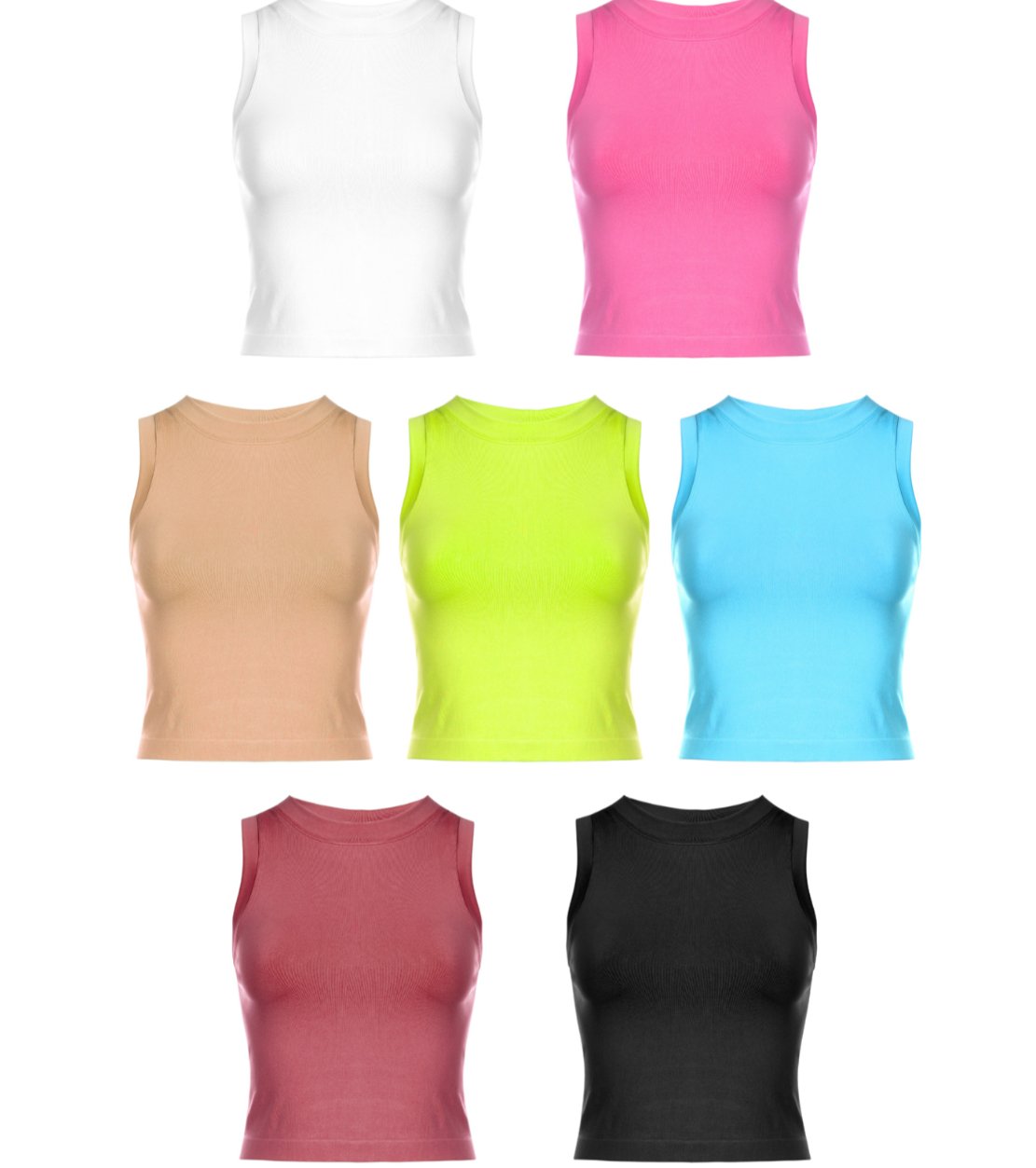 Super Stretchy Seamless Tank - One Size Fits All XS to XL 🌟 - Bella Boutique & Bellasbylola.com