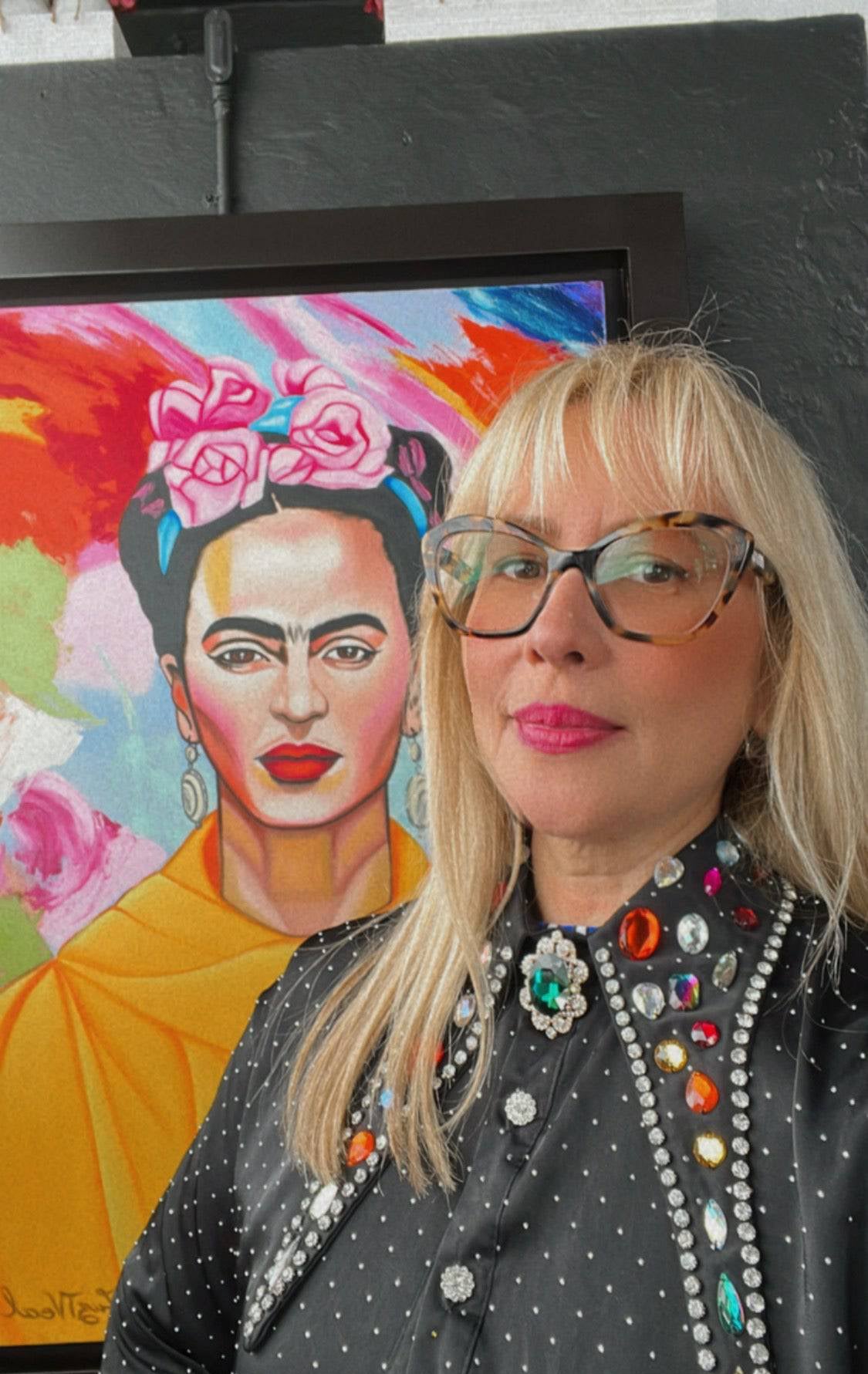 Crystal Embellished Polka Dot Blouse - Elegant Design with Sparkling Details - Bella Boutique & Bellasbylola.com