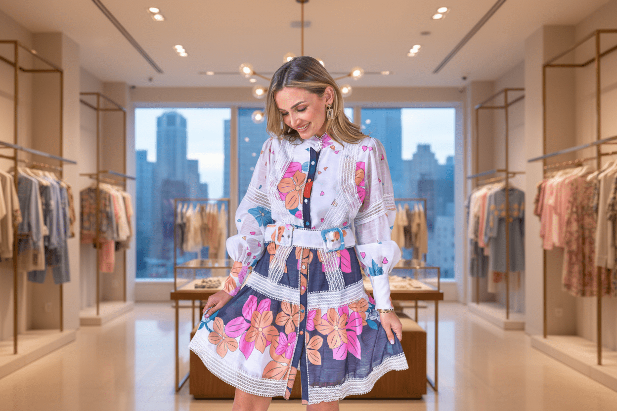 Bella Dress -Pink & Orange Flowers - Bella Boutique & Bellasbylola.com