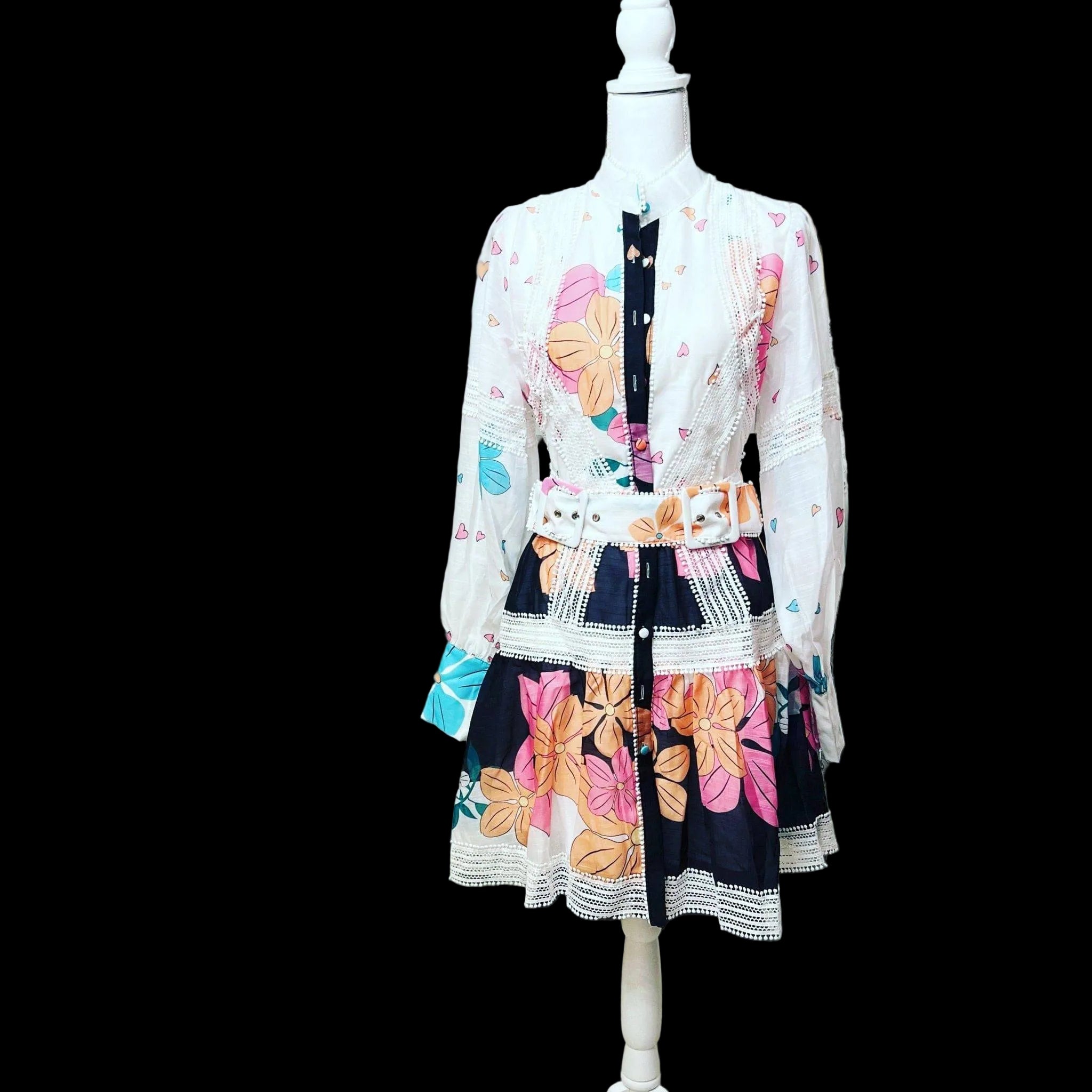 Bella Dress -Pink & Orange Flowers - Bella Boutique & Bellasbylola.com