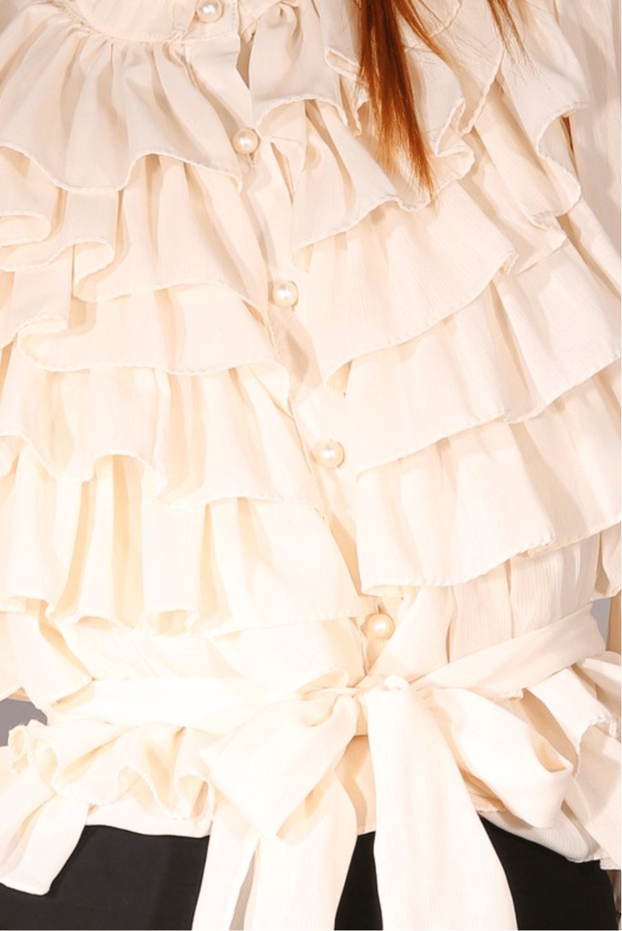 Boho Chic Ruffled Black Chiffon Blouse - Bella Boutique & Bellasbylola.com