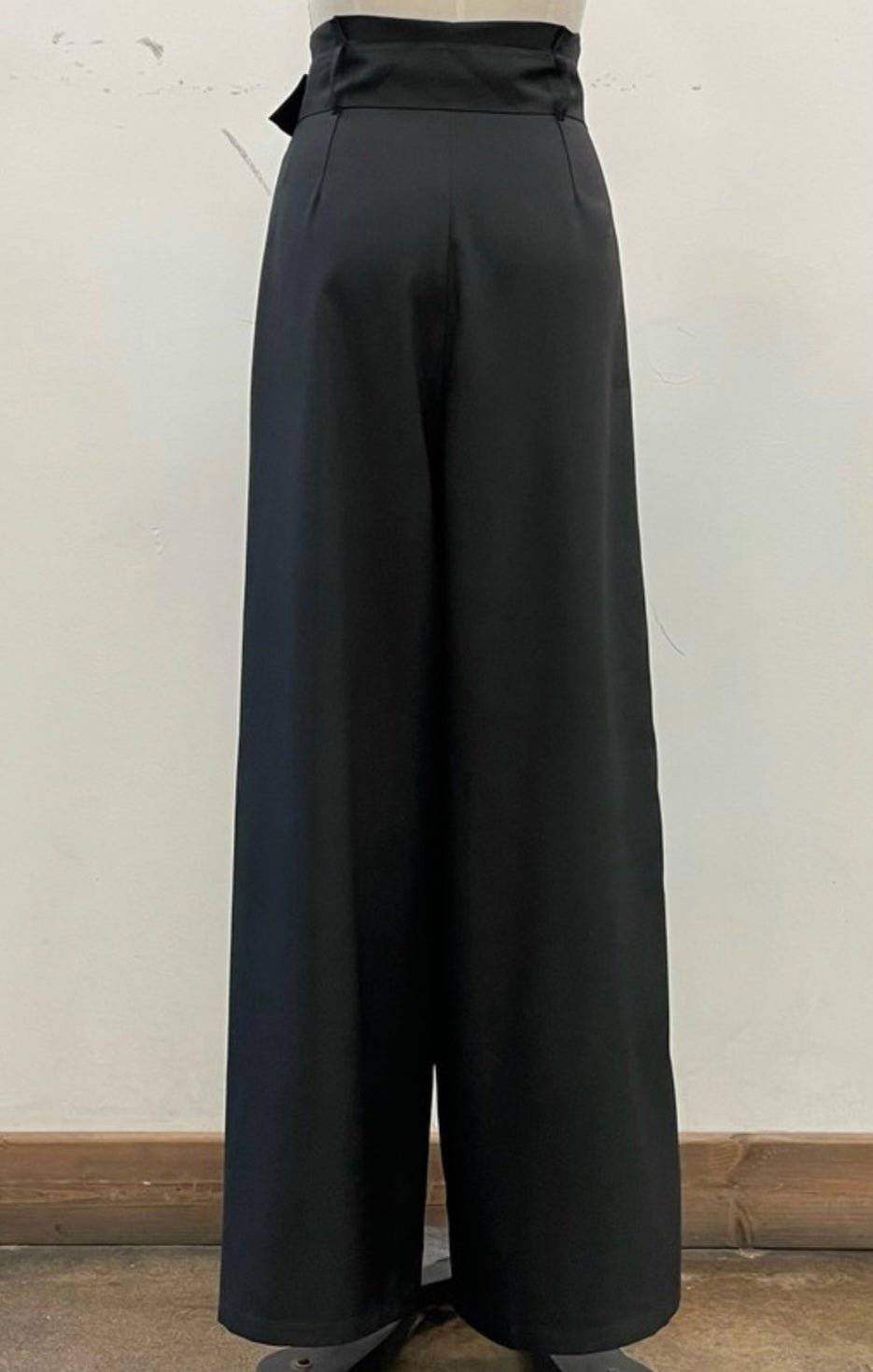 Black Paperbag Palazzo Pants - Maxi Style - Bella Boutique & Bellasbylola.com