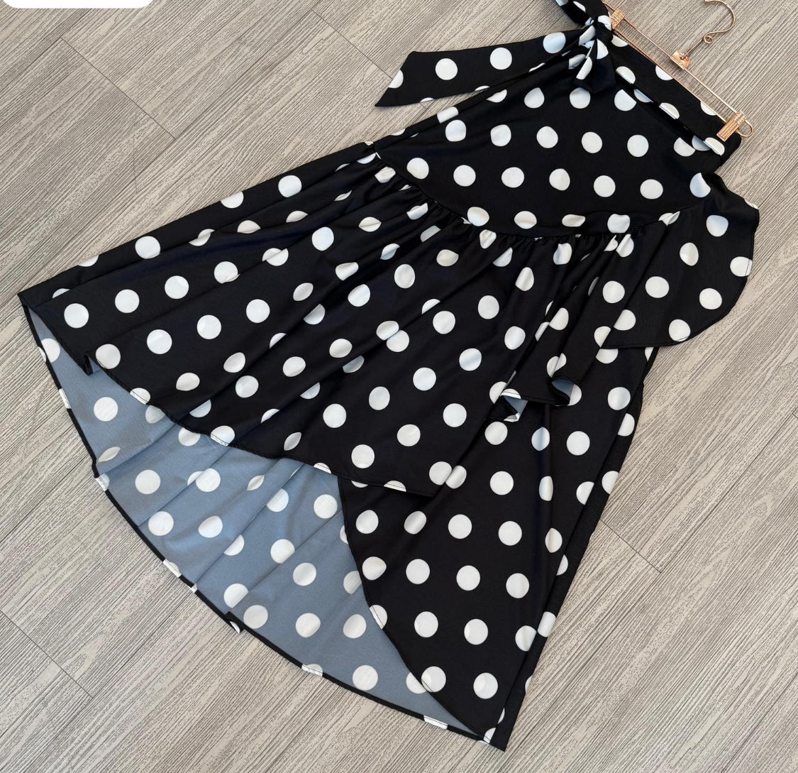 Black Polka Dots Wrap Around Skirt - Bella Boutique & Bellasbylola.com