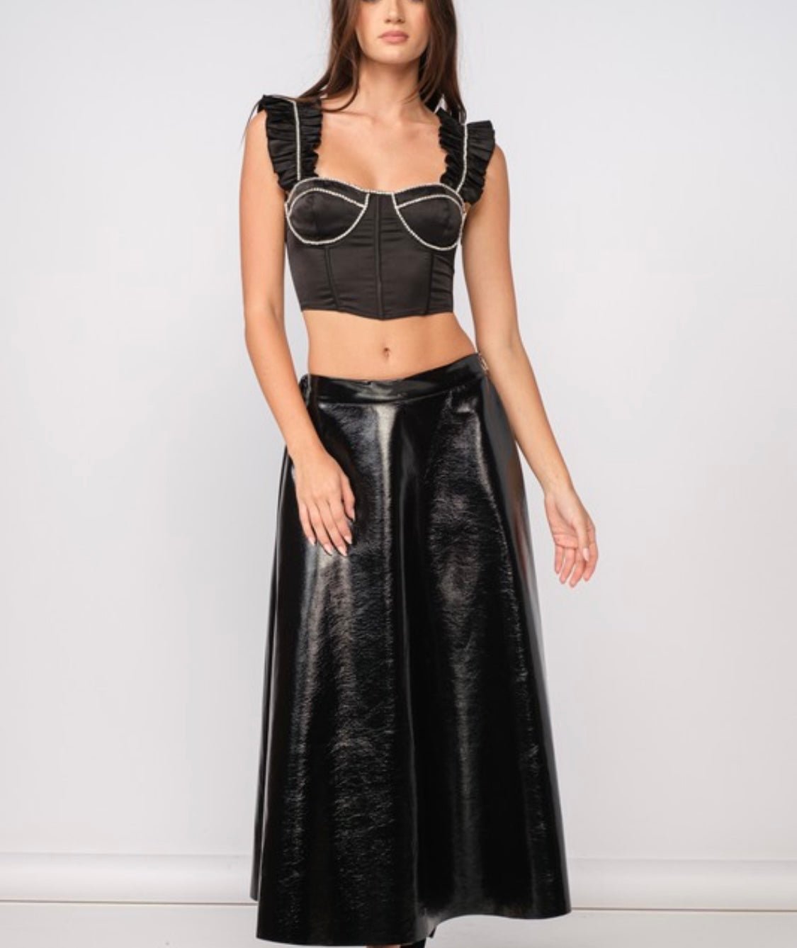 Black Rhinestone Bustier - Bella Boutique & Bellasbylola.com