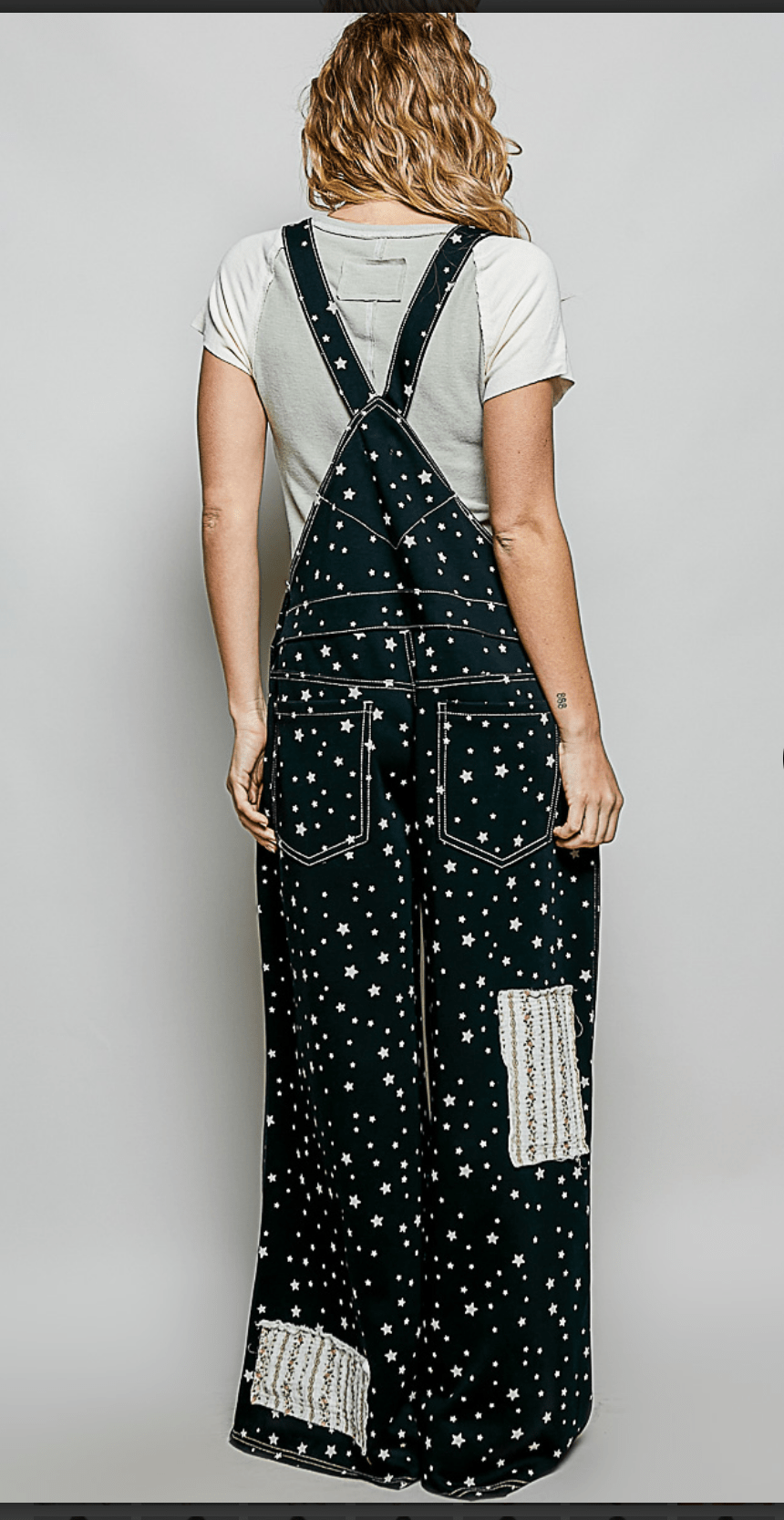 Black Stars Lace Appliqué Jumpsuit - Bella Boutique & Bellasbylola.com