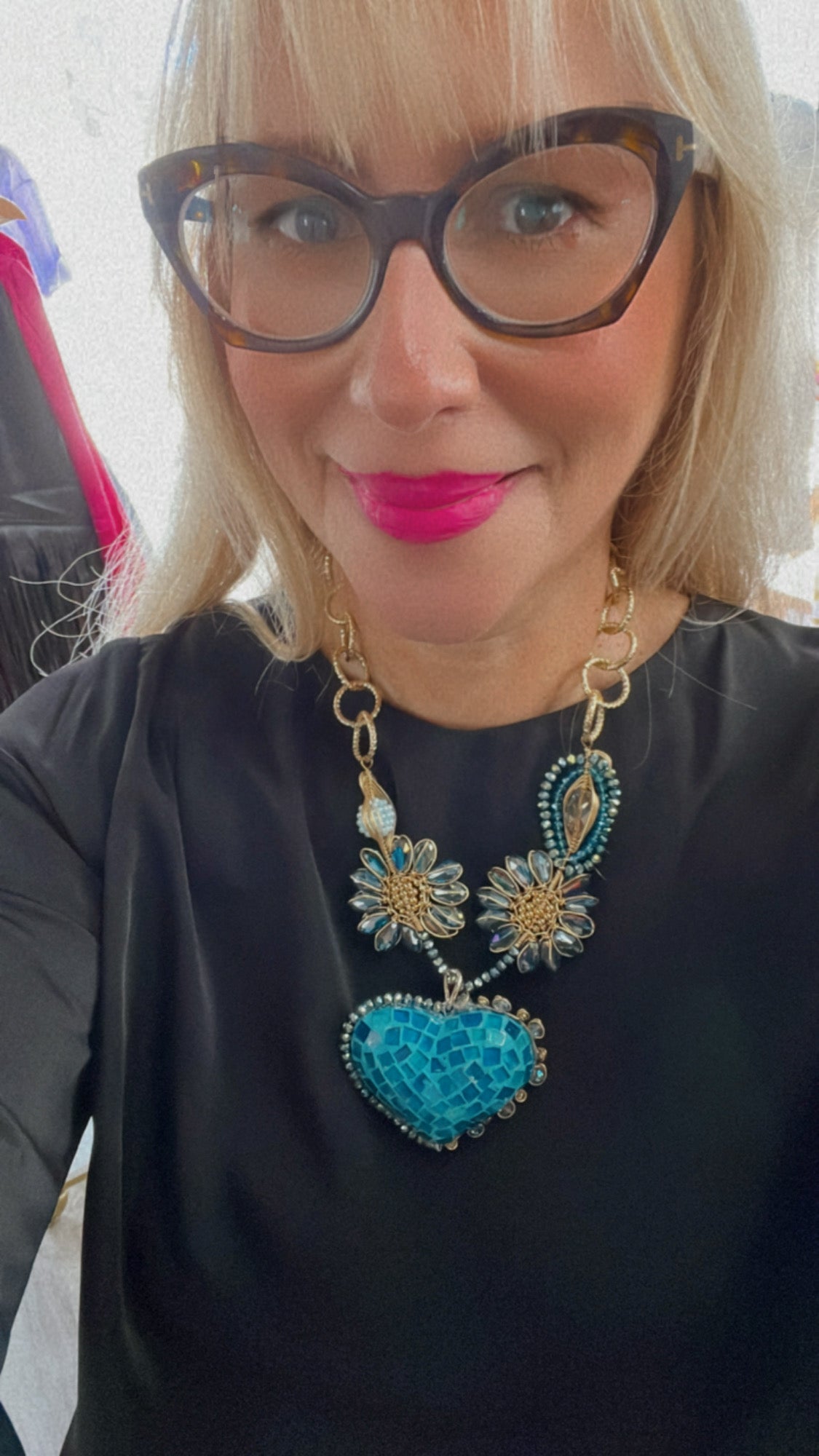 Blue Heart Mexican Handmade Necklace - Bella Boutique & Bellasbylola.com