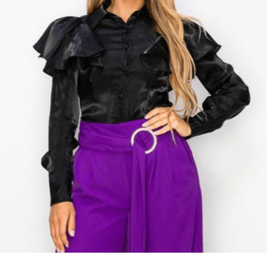 Boho Ruffle Long Sleeve Blouse π Assorted Colors - Bella Boutique & Bellasbylola.com