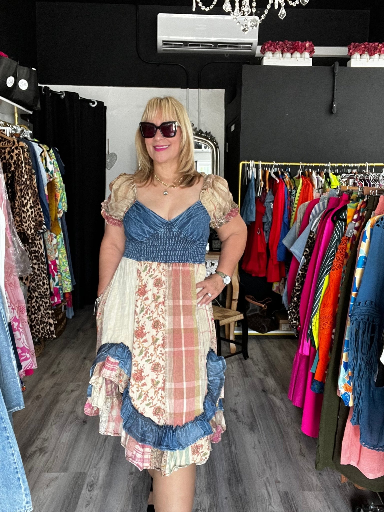 Boho Chic Denim Midi Dress - In Store & Online π« - Tax Included - Bella Boutique & Bellasbylola.com