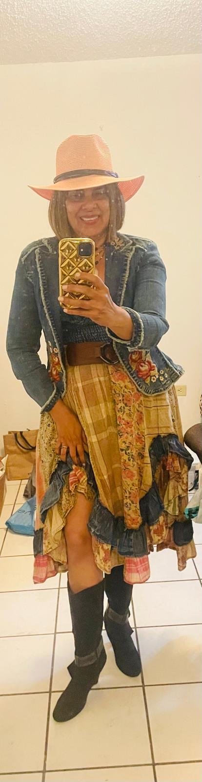 Boho Chic Denim Midi Dress - In Store & Online 💫 - Tax Included - Bella Boutique & Bellasbylola.com