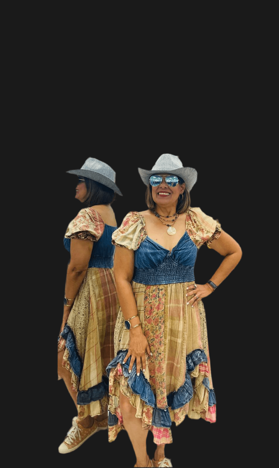 Boho Chic Denim Midi Dress - In Store & Online π« - Tax Included - Bella Boutique & Bellasbylola.com